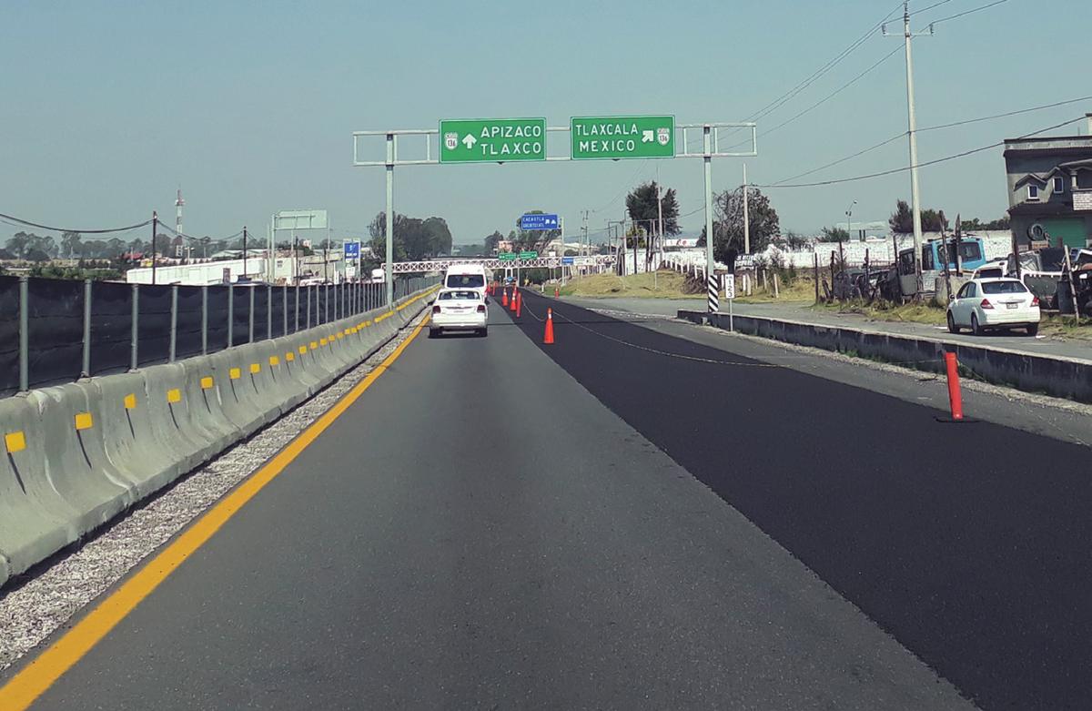Carretera Texcoco–Zacatepec después del microaglomerado